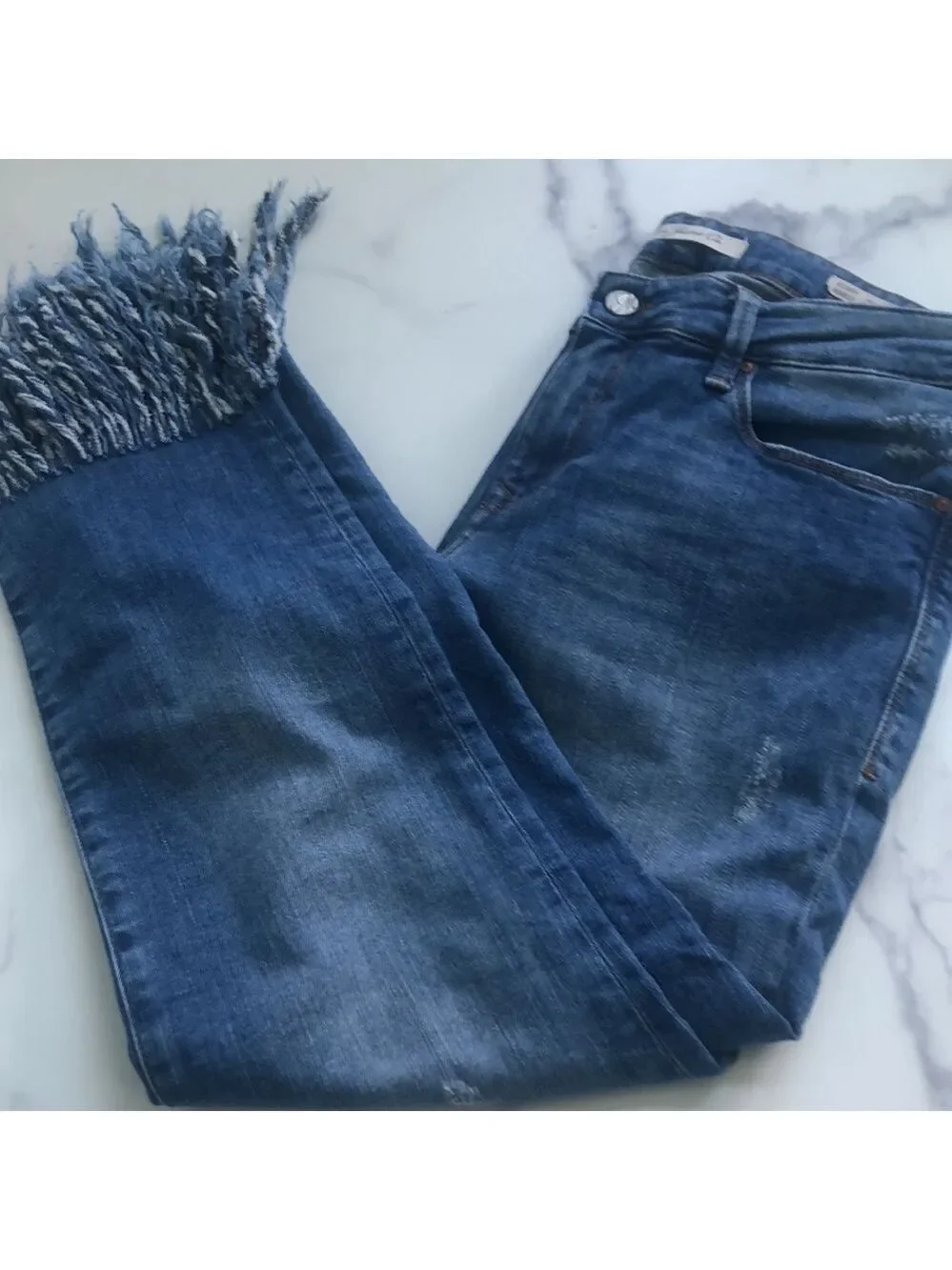 Mavi Jeans Co. Kerry Ankle Mid Rise Distressed Straight Leg Size 27